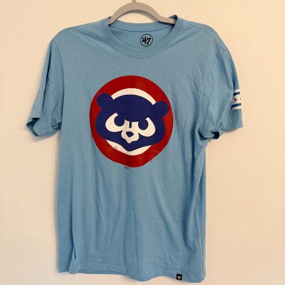 💙 ’47 Brand Chicago Cubs “Angry Bear” Logo Tee – Powder Blue – Size M - Picture 1 of 5